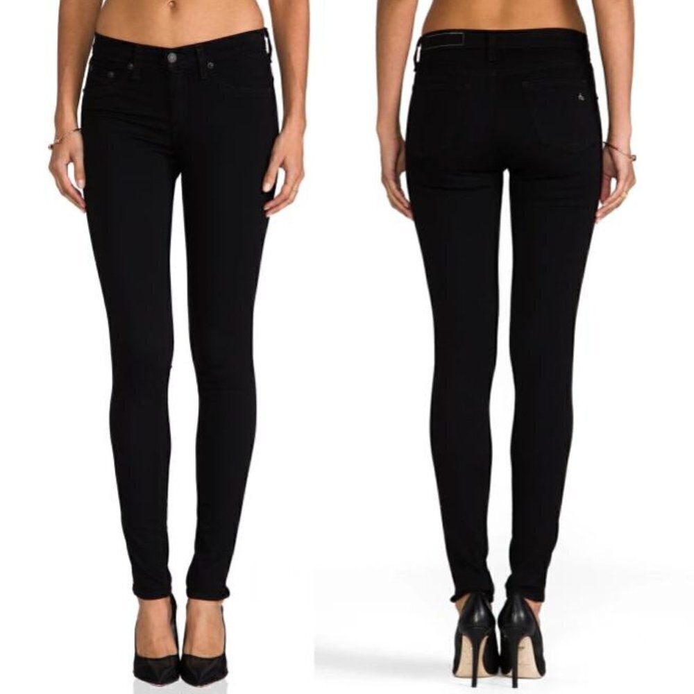 Revolve Rag & Bone Legging Jeans Womens Stretch Black Denim Pants Size 29